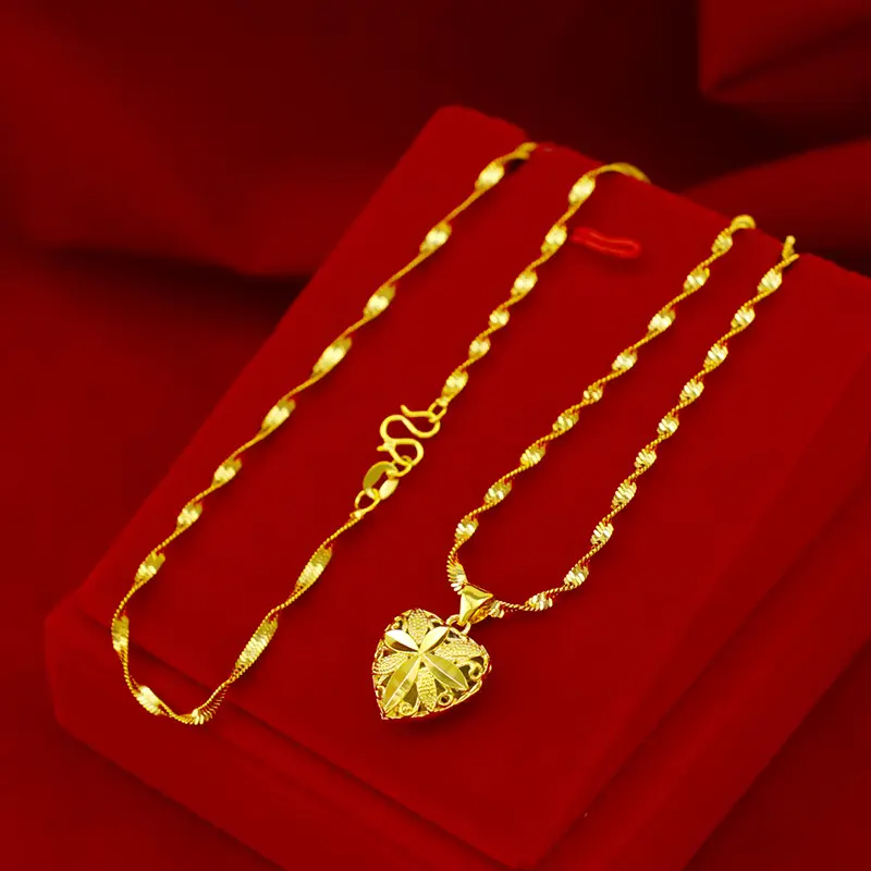 Brass Plated Gold Heart Necklacee