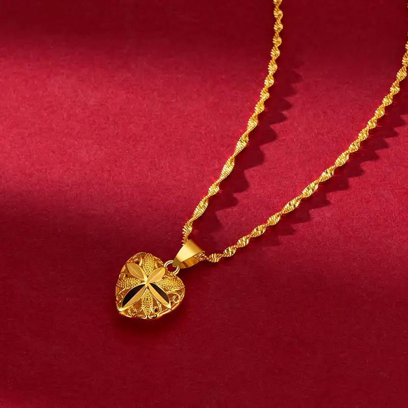 Brass Plated Gold Heart Necklacee