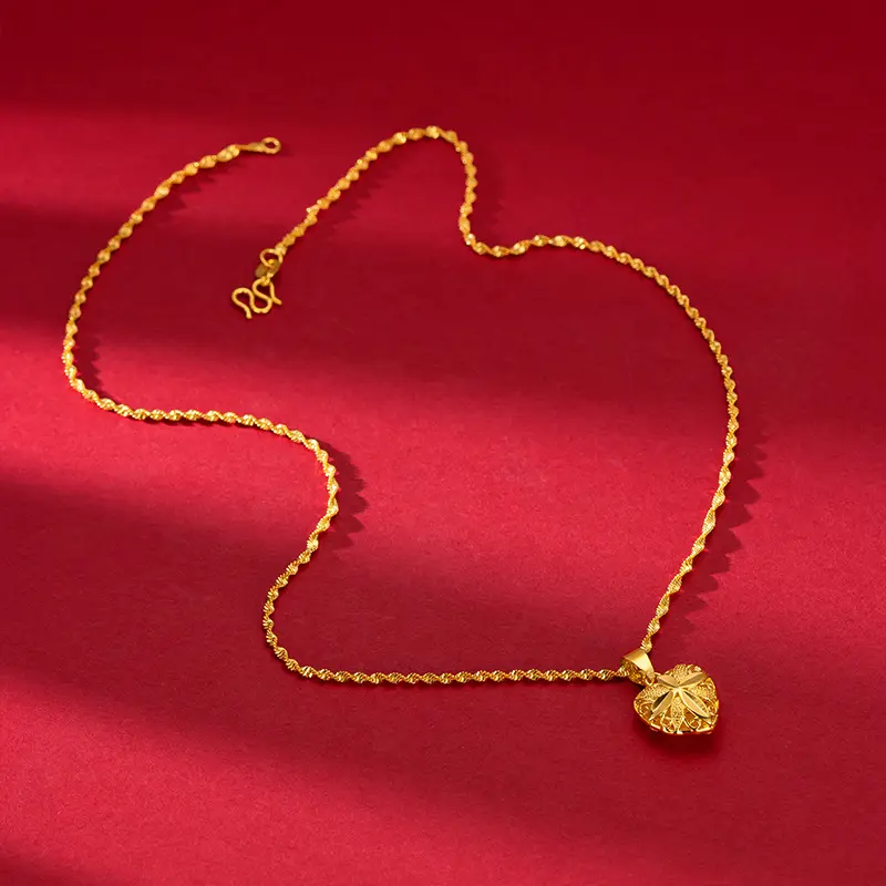 Brass Plated Gold Heart Necklacee