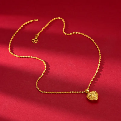 Brass Plated Gold Heart Necklacee