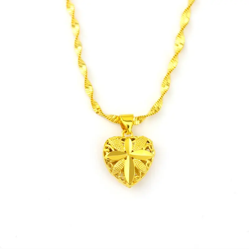 Brass Plated Gold Heart Necklacee