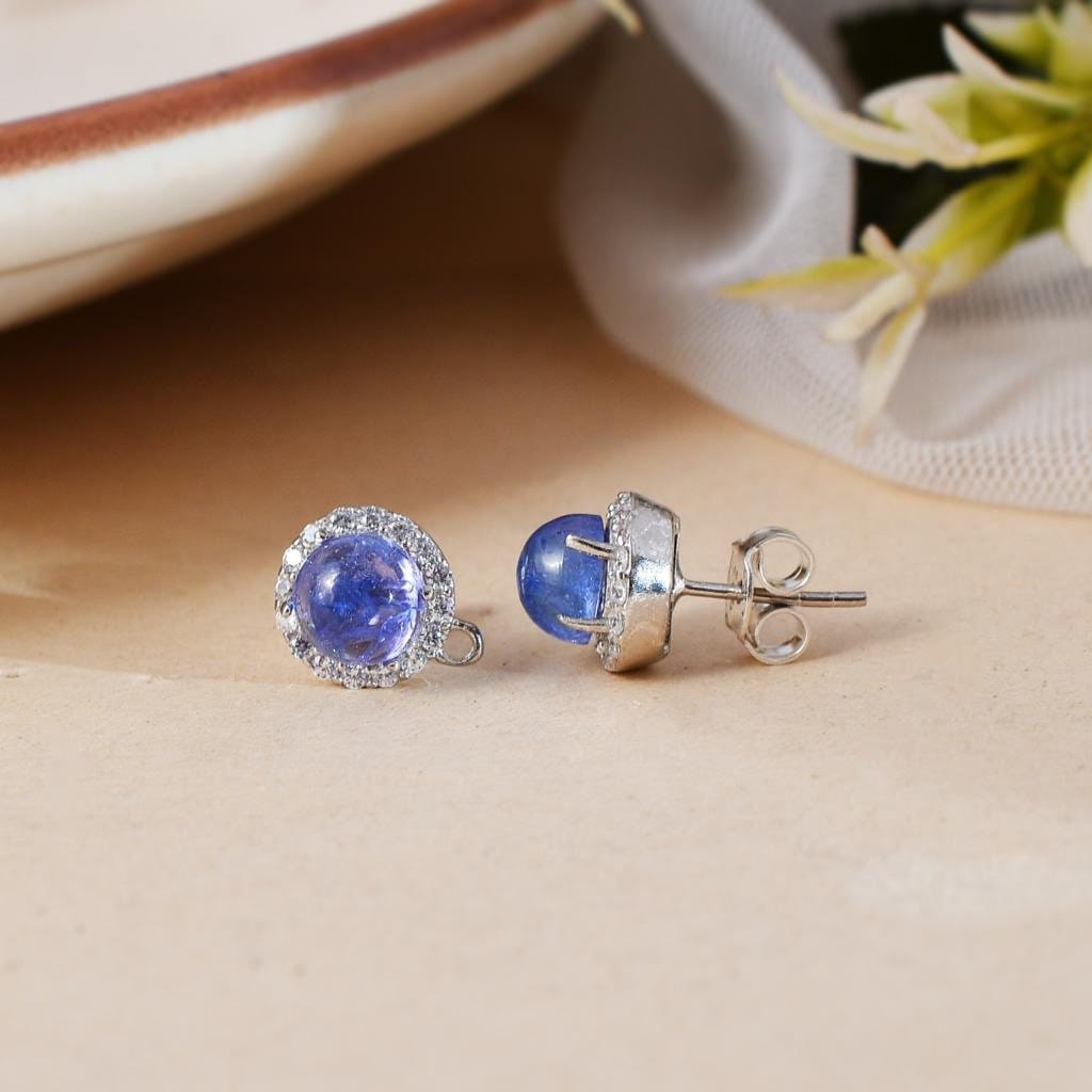 Natural Kyanite Earrings Top Quality 925 Silver Earrings Kyanite Zirconia Gemstone Handmade Kyanite Sterling Silver Earrings