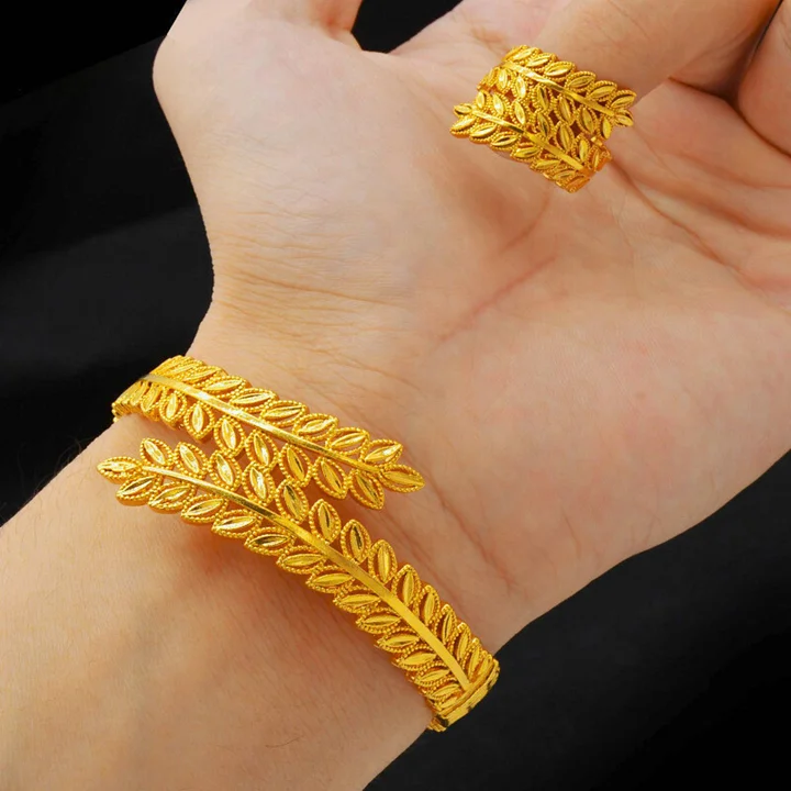 24k GOLD BRACELET & RING SET